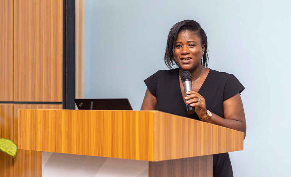 Mrs. Hannah Adom Eyison, Principal Investigator for the IREX-CTY Project and Grants and Research Manager.