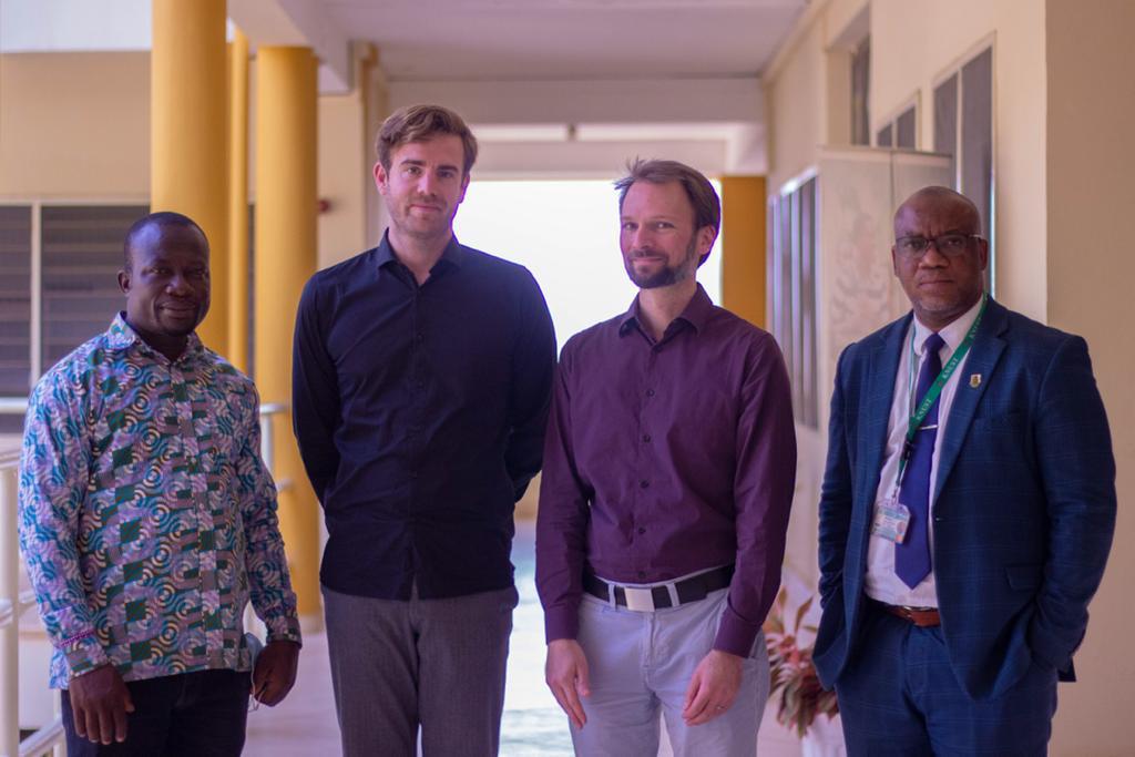 From left: Thompson Attebila, Representative from AGI, Mr. Maximillan Blaim, Representative from Arqum, Mr. Philipp Poferl, Representative from Arqum and Prof, Jerry John Kponyo, Principal Investigator